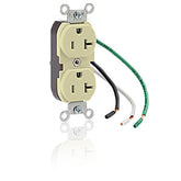 Leviton 5340 Side Wired 20A 125V Duplex Receptacle with Pigtail Leads